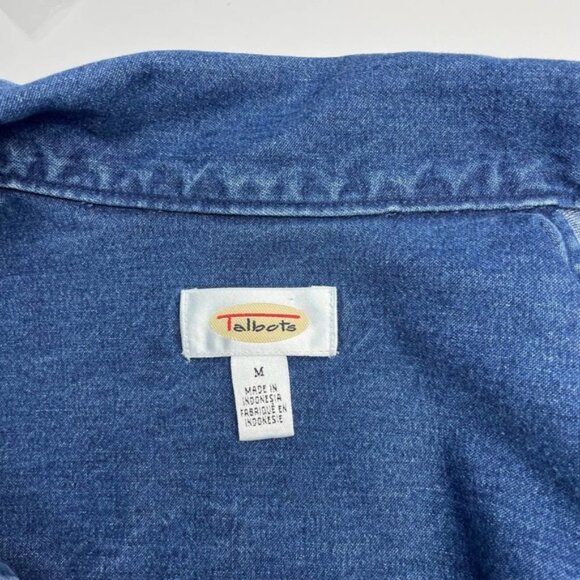 TALBOTS Denim Button Up Shirt Sz Small Blue - Picture 5 of 5